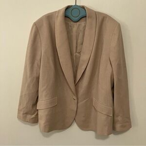 Pendelton Womens Plus 1x Wool Blazer Jacket Tan Herringbone Single Button